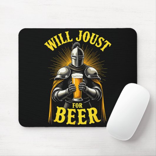 Renaissance Medieval Knight Will Joust For Beer Mousepad (Mit Mouse)