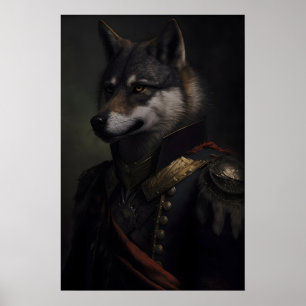 Renaissance-Militär-Wolf-Kunstprint Tierliebhaber Poster
