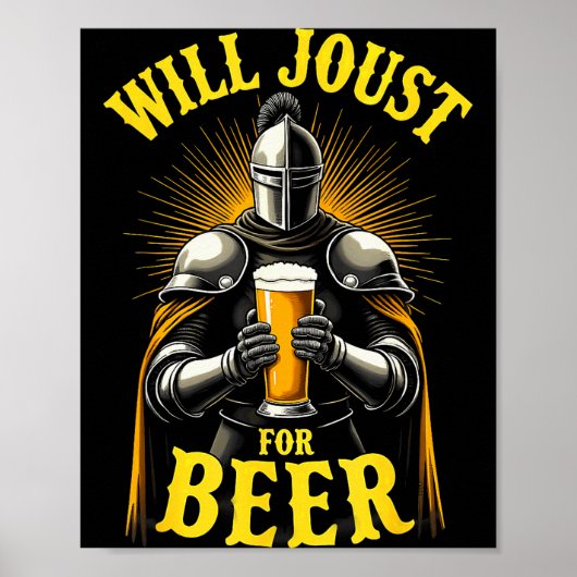 Renaissance-Mittelalter-Ritter wird für Bier turni Poster (Vorne)