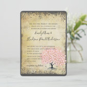 Renaissance Mittelalterliche Hochzeit mit rosafarb Einladung (Stehend Vorderseite)