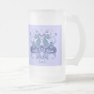 Renaissance mittelalterliche Vintage-Löwen Mattglas Bierglas