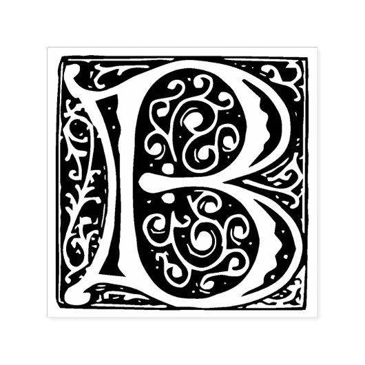 Renaissance-Mittelalterlicher Brief B Monogramm Permastempel (Design)
