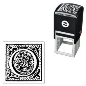 Renaissance-Mittelalterlicher Brief O Monogramm Permastempel (Beispiel)