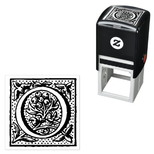 Renaissance-Mittelalterlicher Brief O Monogramm Permastempel (Beispiel)