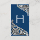 RENAISSANCE MONOGRAM 1 blau Visitenkarte (Rückseite)