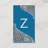 RENAISSANCE MONOGRAM 1 blau Visitenkarte (Rückseite)