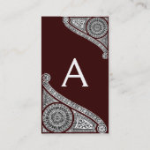 RENAISSANCE MONOGRAM 1 braun Visitenkarte (Rückseite)
