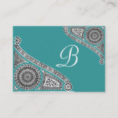RENAISSANCE Monogram 2 blau grün Visitenkarte (Rückseite)