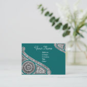 RENAISSANCE Monogram 2 blau grün Visitenkarte (Stehend Vorderseite)