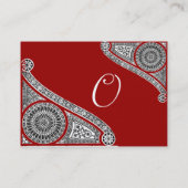 RENAISSANCE MONOGRAM 2 rot Visitenkarte (Rückseite)