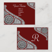 RENAISSANCE MONOGRAM 2 rot Visitenkarte (Vorne/Hinten)