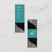 RENAISSANCE MONOGRAM 3 Blau Mini Visitenkarte (Vorne/Hinten)