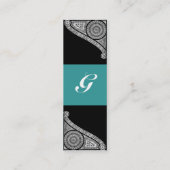 RENAISSANCE MONOGRAM 3 Blau Mini Visitenkarte (Rückseite)