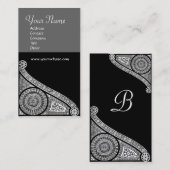 RENAISSANCE MONOGRAM 3 grau Visitenkarte (Vorne/Hinten)