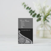 RENAISSANCE MONOGRAM 3 grau Visitenkarte (Stehend Vorderseite)