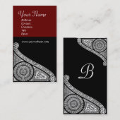 RENAISSANCE MONOGRAM 3 Rot braun Visitenkarte (Vorne/Hinten)