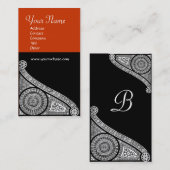 RENAISSANCE MONOGRAM 3 Rot orange Visitenkarte (Vorne/Hinten)