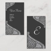 RENAISSANCE MONOGRAM 4 dunkelgrau Visitenkarte (Vorne/Hinten)