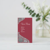 RENAISSANCE MONOGRAM 4 Marsala Red Visitenkarte (Stehend Vorderseite)