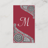 RENAISSANCE MONOGRAM 4 Marsala Red Visitenkarte (Rückseite)