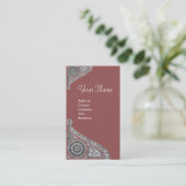 RENAISSANCE MONOGRAM 4 Marsala Red Visitenkarte (Stehend Vorderseite)