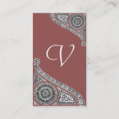 RENAISSANCE MONOGRAM 4 Marsala Red Visitenkarte (Rückseite)