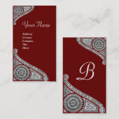 RENAISSANCE MONOGRAM 4 Rot braun Visitenkarte (Vorne/Hinten)