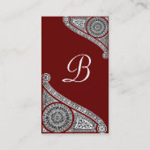 RENAISSANCE MONOGRAM 4 Rot braun Visitenkarte (Rückseite)