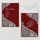 RENAISSANCE MONOGRAM 4 Rot braun Visitenkarte (Vorne/Hinten)