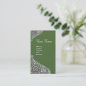 RENAISSANCE MONOGRAM 4 Treetop Grün Visitenkarte (Stehend Vorderseite)