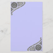 RENAISSANCE MONOGRAM Blacl Aquamarin Blue Statione Briefpapier (Rückseite)
