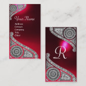 RENAISSANCE MONOGRAM Red Ruby Gem Visitenkarte (Vorne/Hinten)