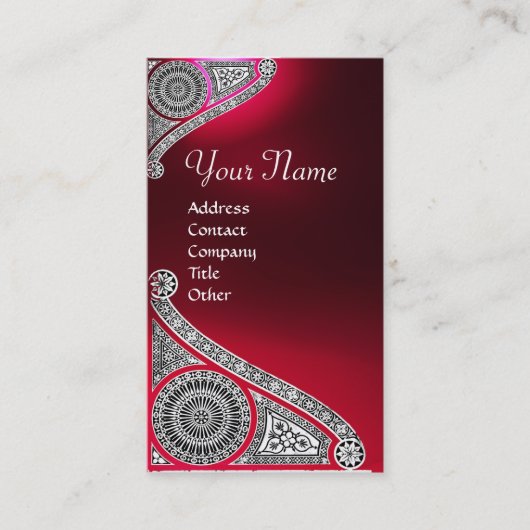 RENAISSANCE MONOGRAM Red Ruby Gem Visitenkarte (Vorderseite)