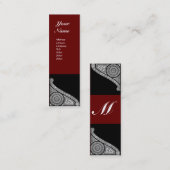 RENAISSANCE MONOGRAM Rot braun Mini Visitenkarte (Vorne/Hinten)