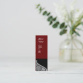 RENAISSANCE MONOGRAM Rot braun Mini Visitenkarte (Stehend Vorderseite)
