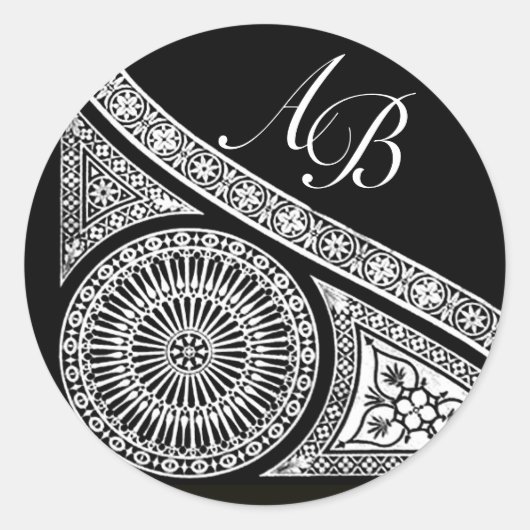 RENAISSANCE MONOGRAM RUNDER AUFKLEBER (Vorderseite)