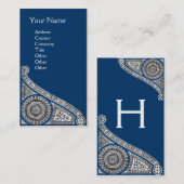 RENAISSANCE MONOGRAMM 1 blau Visitenkarte (Vorne/Hinten)