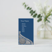 RENAISSANCE MONOGRAMM 1 blau Visitenkarte (Stehend Vorderseite)