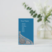 RENAISSANCE MONOGRAMM 1 blau Visitenkarte (Stehend Vorderseite)