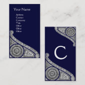 RENAISSANCE MONOGRAMM 1 blau Visitenkarte (Vorne/Hinten)