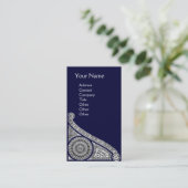 RENAISSANCE MONOGRAMM 1 blau Visitenkarte (Stehend Vorderseite)