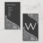 RENAISSANCE Monogramm 1 dunkelgrau Visitenkarte (Vorne/Hinten)