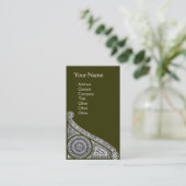 RENAISSANCE Monogramm 1 grün Visitenkarte (Stehend Vorderseite)