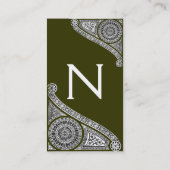 RENAISSANCE Monogramm 1 grün Visitenkarte (Rückseite)