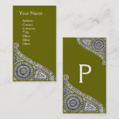 RENAISSANCE Monogramm 1 grün Visitenkarte (Vorne/Hinten)