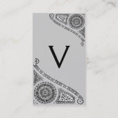 RENAISSANCE Monogramm 1 hellgrau Visitenkarte (Rückseite)