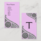 RENAISSANCE Monogramm 1 hellrosa Visitenkarte (Vorne/Hinten)