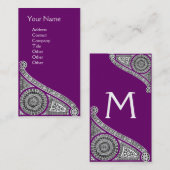 RENAISSANCE Monogramm 1 lila Visitenkarte (Vorne/Hinten)