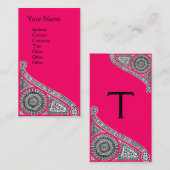 RENAISSANCE Monogramm 1 pink Visitenkarte (Vorne/Hinten)
