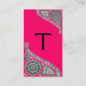 RENAISSANCE Monogramm 1 pink Visitenkarte (Rückseite)